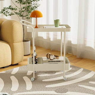 Handle Castered Iron Two-Tier Side Table