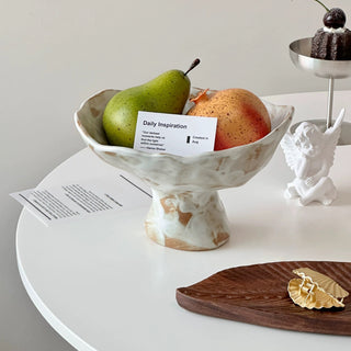 Nuance Marble Footed Ceramic Accessory Tray Fruit Tray