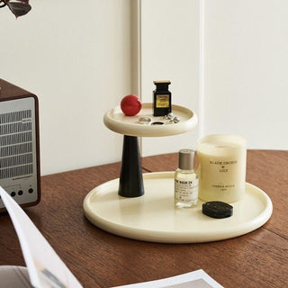 Movable Two-Tier Round Accessory Tray