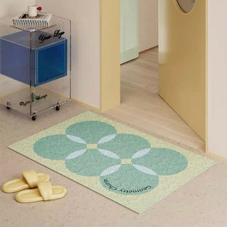Colorful polka dot entrance mat 50 x 80 cm for removing mud.