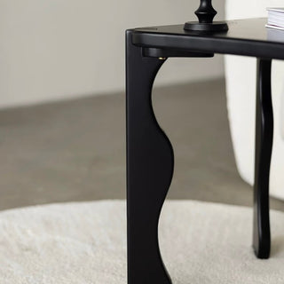 Black Wave Leg Square Compact Side Table