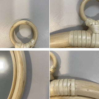 Round-shaped Hanging Rattan Mirror Natural