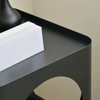 Castered Three-Tier Iron Side Table with Holes