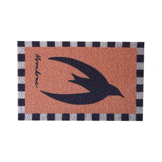 Swallow pattern entrance mat 60x90 mud-removing mat brown