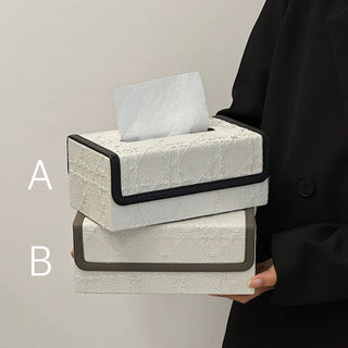 Faux Leather Piping Modern Tissue Case