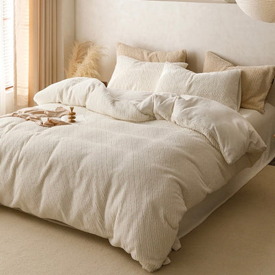 Milk Velvet Warm and Fluffy Duvet Cover Set  Bed Cover Bedding Cover
