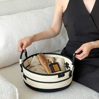 Monochrome Basket with Handles 2 Sizes  Storage Basket Laundry Basket