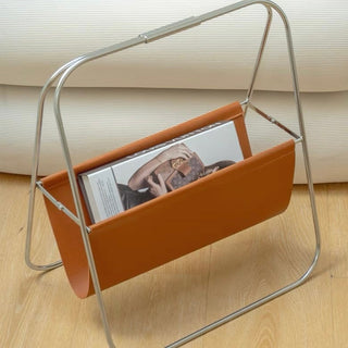Foldable Faux Leather Magazine Rack Storage