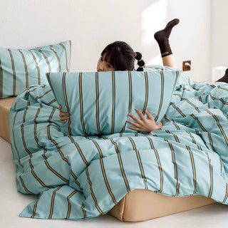 Blue Pin Stripe Duvet Cover Set