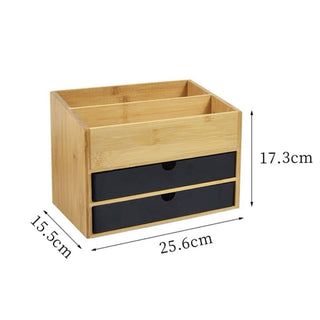 Bamboo tier drawer cosmetic storage rack