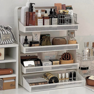 Large Capacity Four-Tier Perfume & Cosmetics Display Iron Storage Rack