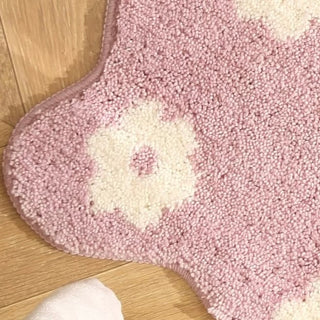 Wave Flower Absorbent Bath Mat 50x80 Door Entrance Mat Non-Slip