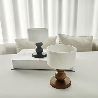 Wood Legged Ceramic Mini Trinket Box