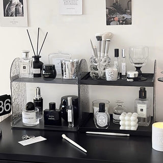 Clear Side Arch Two-Tier Cosmetic Storage Rack