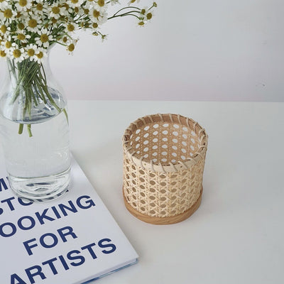 Rattan Kagome Weave Brush Stand Multi-Pot