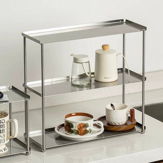Stainless steel silver cup storage rack two-tiered or three-tiered 2 types