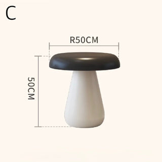 Mushroom motif monochrome side tablein  round table mushroom