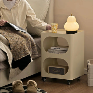 Castered Iron Open Storage Tier Side Table  Wagon Rack