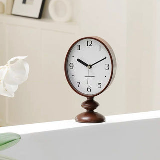 Oval-shaped Retro Wood Stand Clock