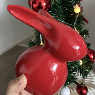 Set of 2  Rabbit Motif Ceramic Object Figurine
