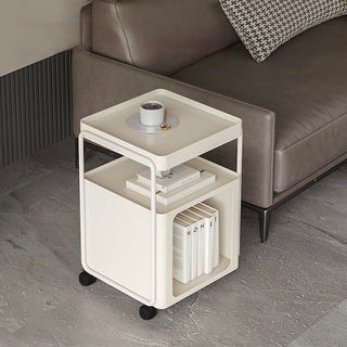 Square storage wagon with castersin  side table
