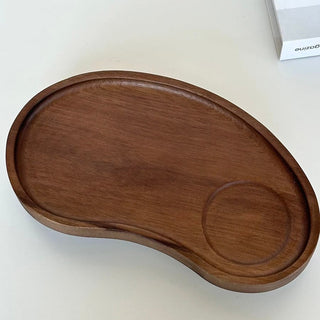 Acacia Wood Legged Curved Tray Small Item Container Accessory Tray Wave Design