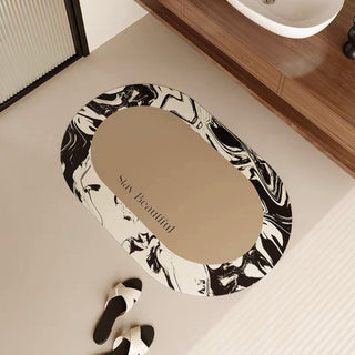 Monochrome Oval-shaped Mat 50x80cm 4 types  Quick-drying