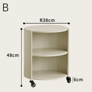 Castered Iron Cylindrical Two-Tier Side Table