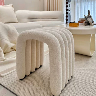Boucle Arch-shaped Stool Dresser Chair Ottoman stool-006175