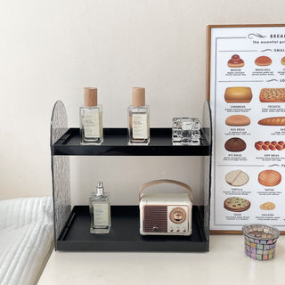 Clear Side Arch Two-Tier Cosmetic Storage Rack
