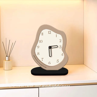 Irregular Wave Bicolor Clock  Table Clock