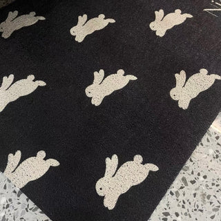 Rabbit pattern Monotone entrance mat 50x80 Mud removal