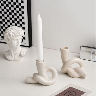 Knot Design Ceramic Candle Holder