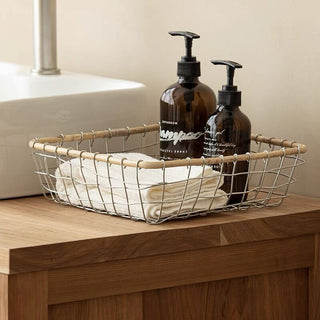 Set of 2  Iron Square Basket Storage Basket