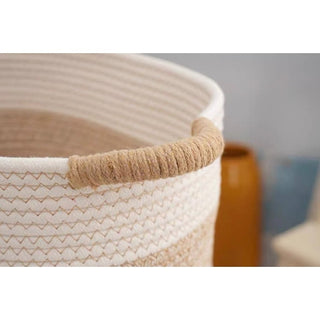 Rope Braided Handled Small Item Storage Basket Large Capacity