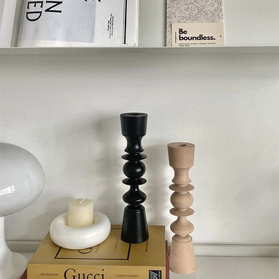 Wood Candle Holder  with Stand