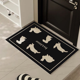Rabbit pattern entrance mat 50 x 80 cm mud-removing mat