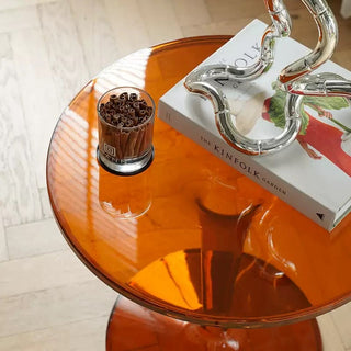 Clear Color Compact Round Side Table