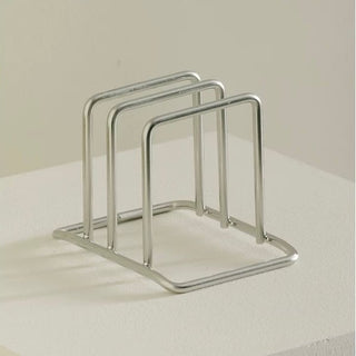 Stainless steel silver multi-purpose book stand storage cutting board stand