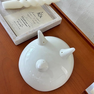 Footed Nuance Ceramic Bowl Tray White