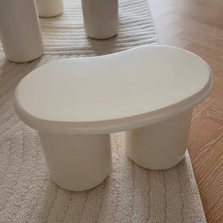 Cloud-based White Cream Stool Chair Side Table