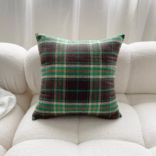 Green tartan check pattern cushion cover 45x45