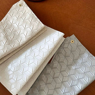 Geometric Pattern Embossed Faux Leather Tissue Case
