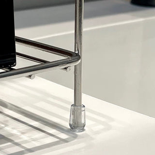 Stainless steel two-tier high-type simple slim storage rack silver