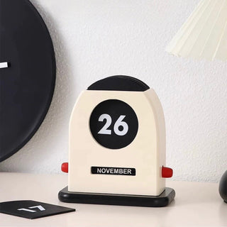 Monochrome Retro Card-type Perpetual Calendar Wooden Desk Calendar