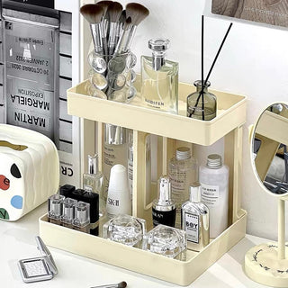 Rectangular Simple Tabletop Two-Tier Cosmetic Storage Rack