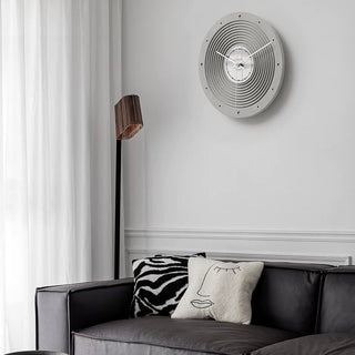 Matte Gray Mirror Round Clock  Wall Clock