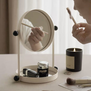 Double Round Mirror Tray Tabletop Mirror