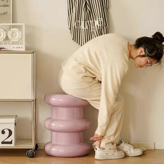Chubby Round Three-Tier Side Table Stool   in