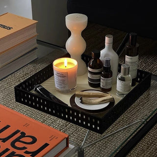 Monochrome Acrylic Square Perforated Tray